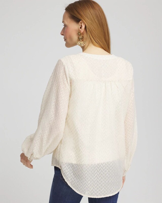 Chevron Blouson Sleeve Blouse - image 3